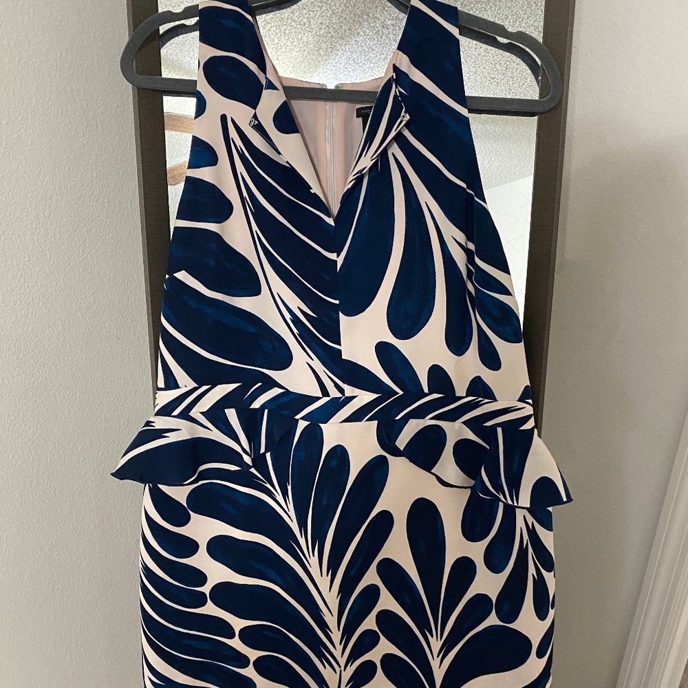 Blush and Navy Blue AnnTaylor Factory Dress Size 14